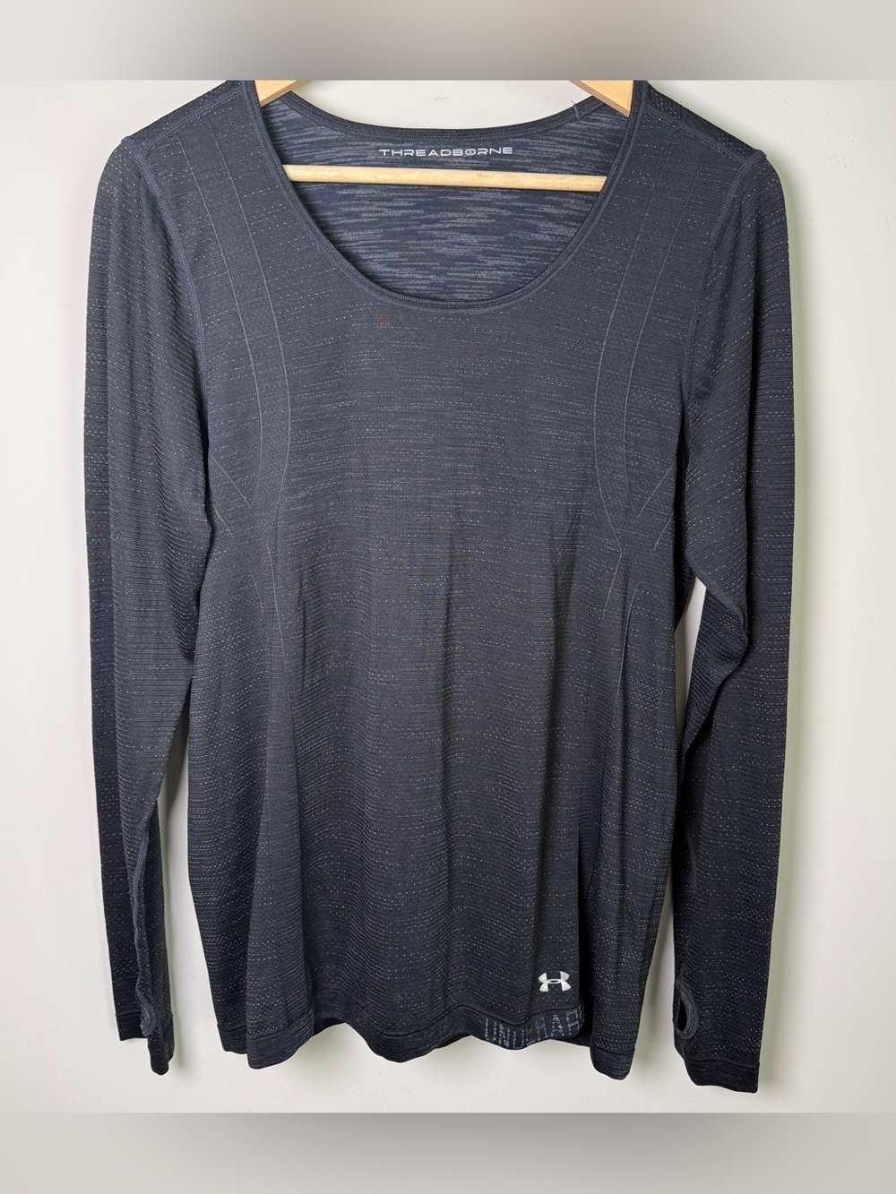 Under Armour Threadborne Long Sleeve Top Thumb Holes Space-Dye Performance XL
